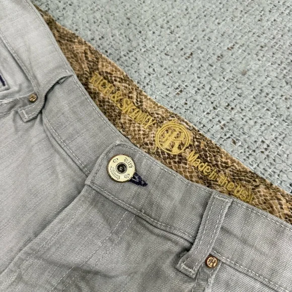 Rich & Skinny Gray Distressed Denim Shorts Size 27 Cutoff Frayed Hem Made in USA - Picture 2 of 10